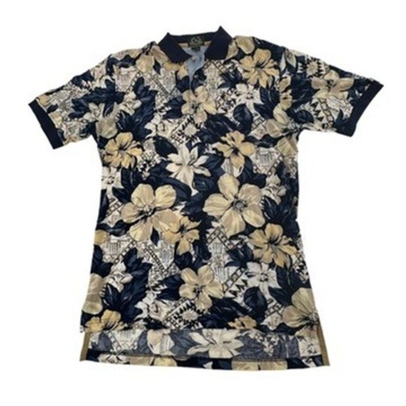Disney Golf Collection Other - Disney Golf Collection Medium Mens Shirt Mickey Mouse Floral Polo Navy Yellow M